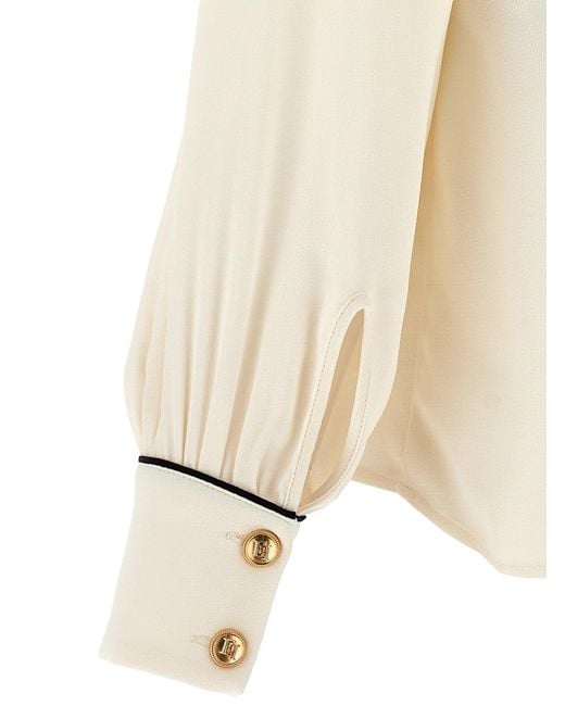 Camisa de georgette Elisabetta Franchi de color Natural