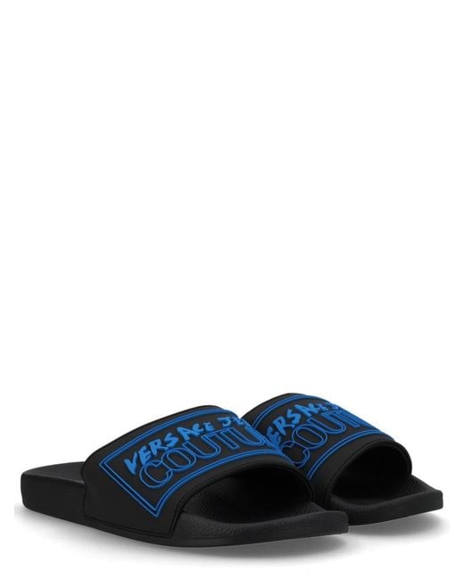 Versace Jeans Couture Blue Elastane Pvc Flat