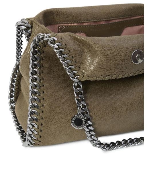 Stella McCartney Brown Falabella Mini Tote Bag With Chain Trim
