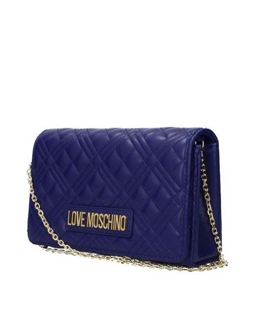 Love Moschino Blue Pochette Donna Poliuretano Blu/Mirtillo