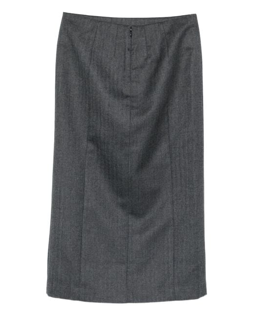 Entire studios Gray Tailored Midi Skirt Dark
