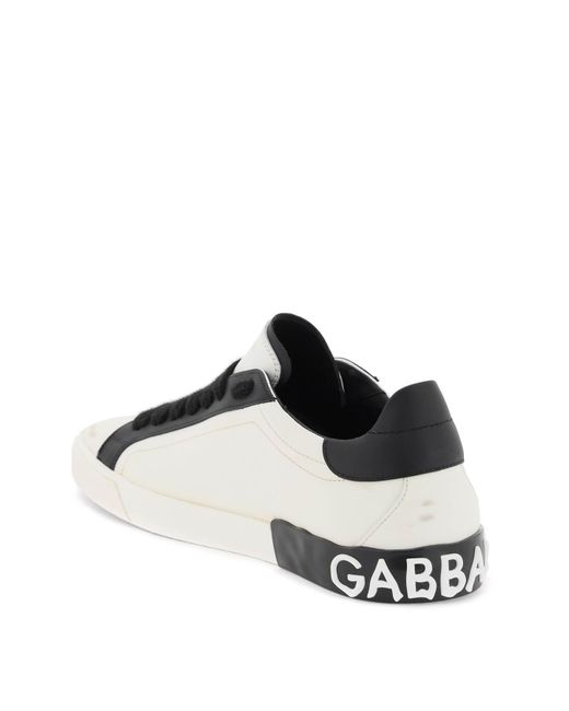 Sneakers Portofino Vintage di Dolce & Gabbana in Black da Uomo