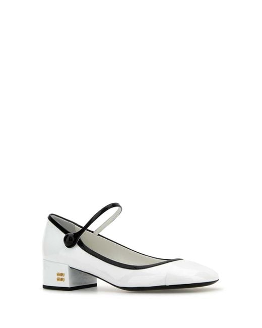 Miu Miu White Leather Pumps