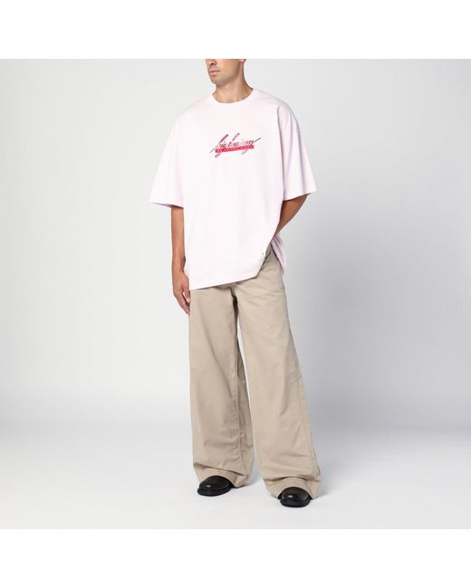 Martine Rose White Oversized Cotton Logo T-Shirt for men