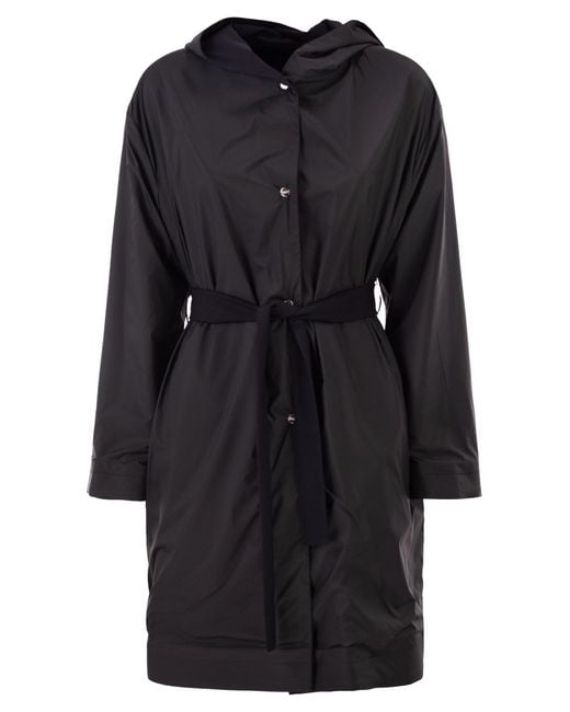 Herno Blue Reversible Coat With Hood
