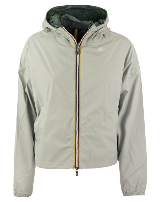 K-Way Gray Laurette Plus Reversible Hooded Jacket