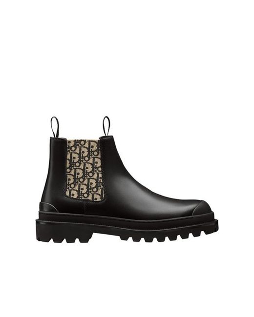 Dior Black Oblique Chelsea Boots for men