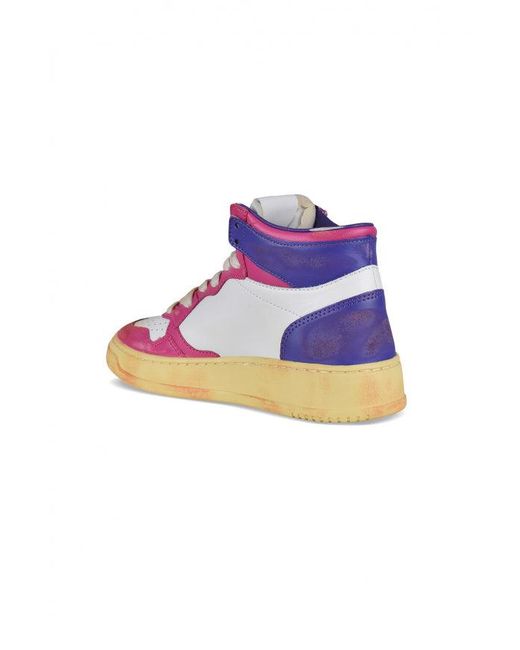 Autry Pink Mid Super Vintage Sneakers