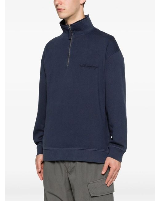 C P Company Blue Sweatshirts Polo Collar