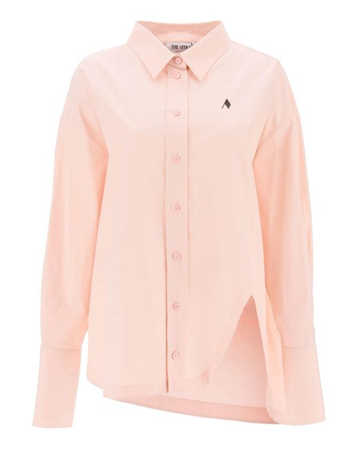 The Attico Het Oversized Asymmetrische Shirt Van Attico Diana in het Pink