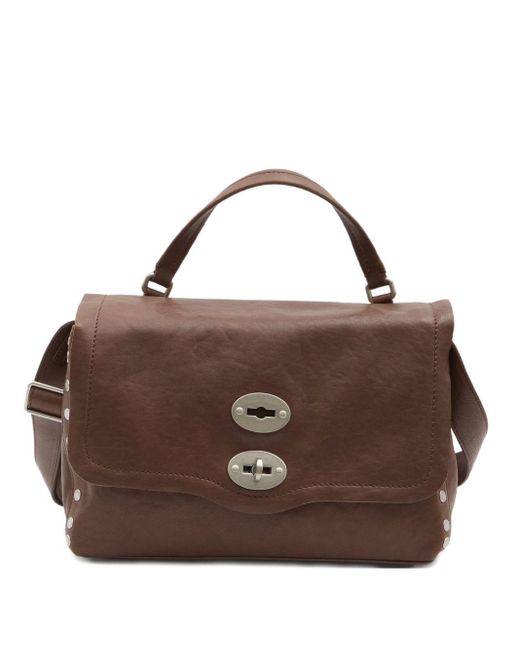 Zanellato Brown Postina Tabacco Baby Leather Handbag