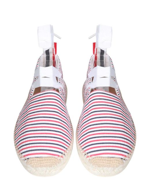 Thom Browne Pink Seersucker Cotton Espadrilles