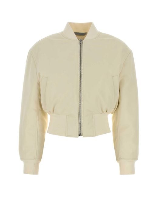Balenciaga Natural Ivory Polyester Bomber Jacket