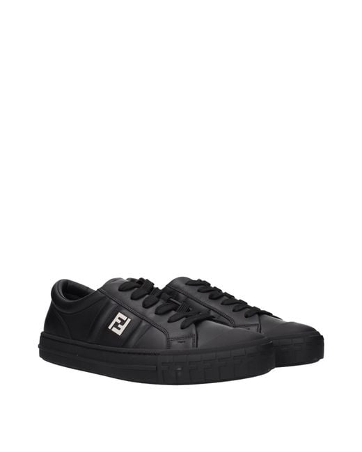 Fendi Black Domino Sneakers Leather for men