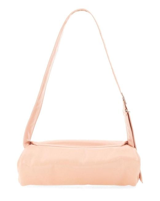 Jil Sander Pink Big Leather Shoulder Handbag