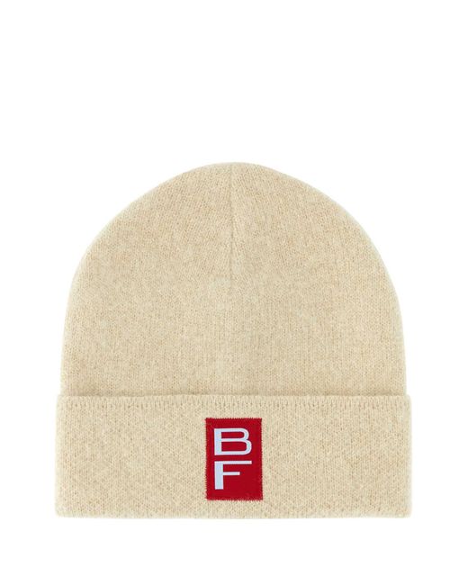 By Far Natural Off Logo Beanie Hat