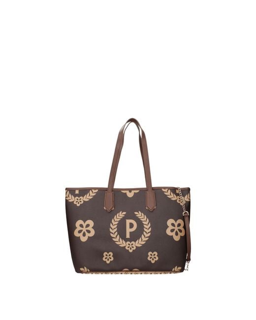 Pollini Brown Shoulder Bags Pvc/Cream