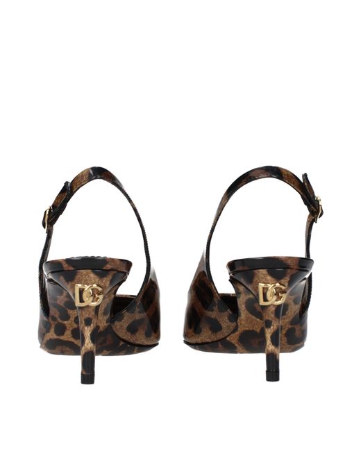 Dolce & Gabbana Brown Dolce&Gabbana Sandals Patent/Leopard Print