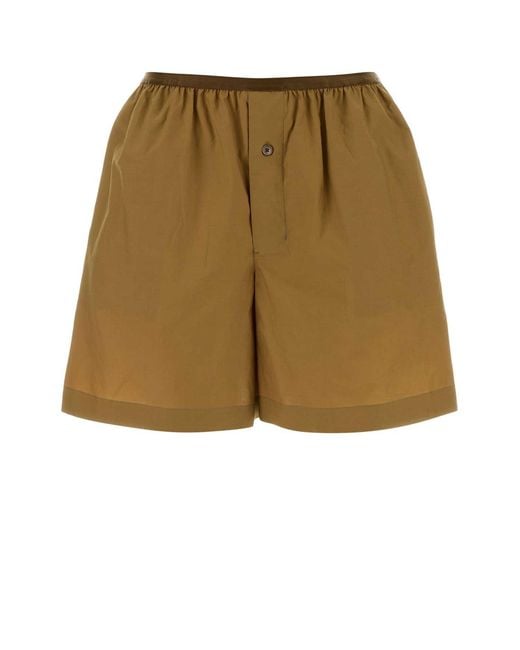 Lemaire Natural Camel Poplin Shorts
