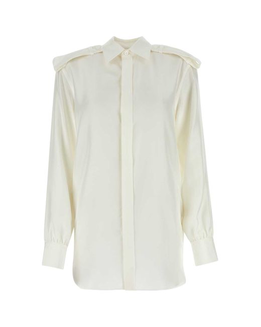 Burberry White Silk Shirt