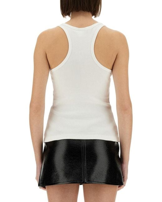 Courreges White Ribbed Tank Top