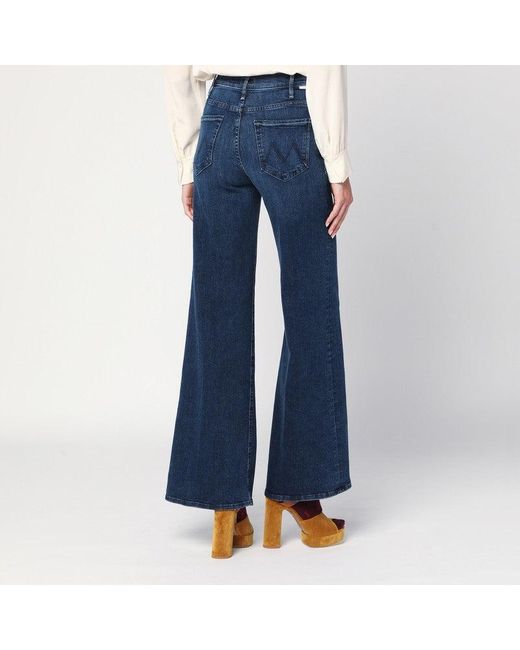 Mother Blue The Hustler Roller Sneak Palazzo Jeans