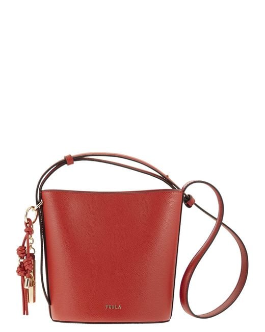 Furla Red Roxie Mini Bucket Bag