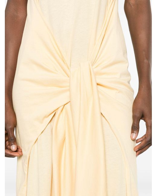 Totême  White Round Neck Midi Dress