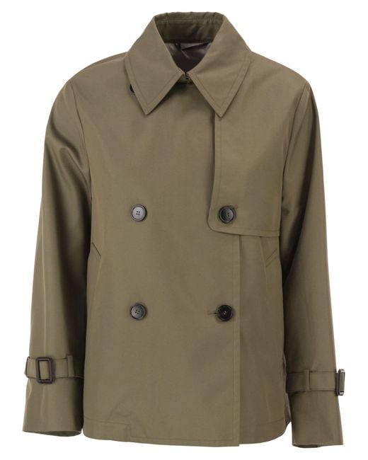 Weekend by Maxmara Green Wkdbiglia Water Repellent Gabardine Trench Coat