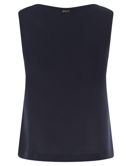 Herno Blue V-Neck Top