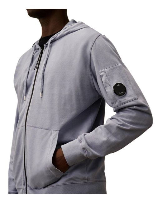C P Company Blue Light Fleece Lavander Hoodie for men