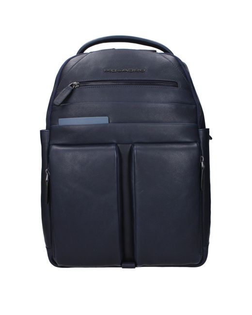 Piquadro Blue Zaini E Marsupi Uomo Pelle Blu