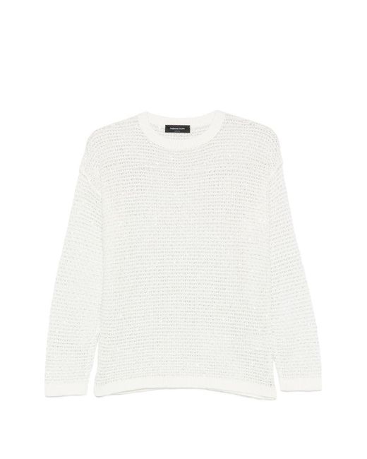 Fabiana Filippi White Cotton Crewneck Sweater