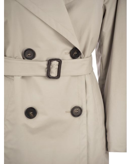 Max Mara Natural Vtrench tropfsicheres Baumwoll -Twill über Trenchcoat