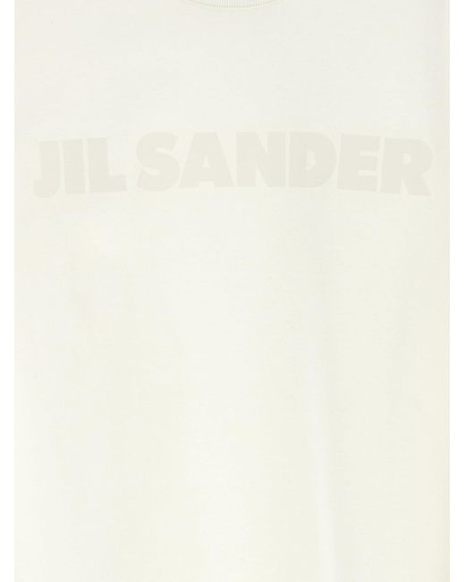 Jil Sander Logo Print T -shirt in het White
