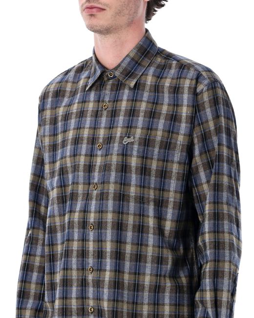 ERL Blue Plaid Long-Sleeve Button-Up Shirt for men