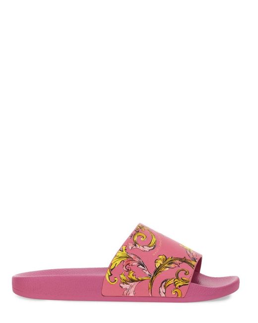 Versace Jeans Couture Pink Polyurethane Pool Slides