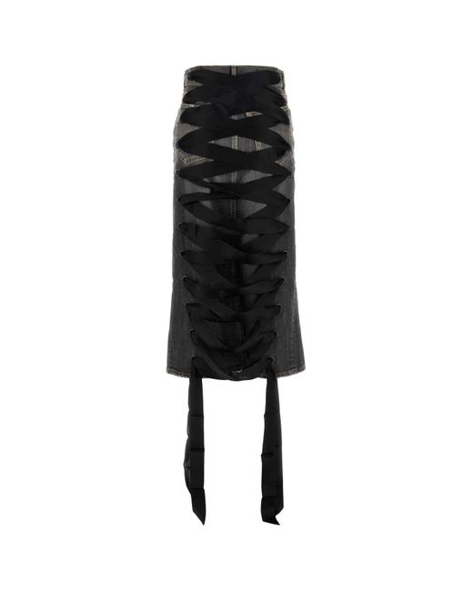 Balenciaga Black Denim Skirt