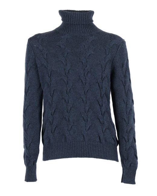 PHI FDL Blue Ls High Neck Sweater Cashmere Turtleneck