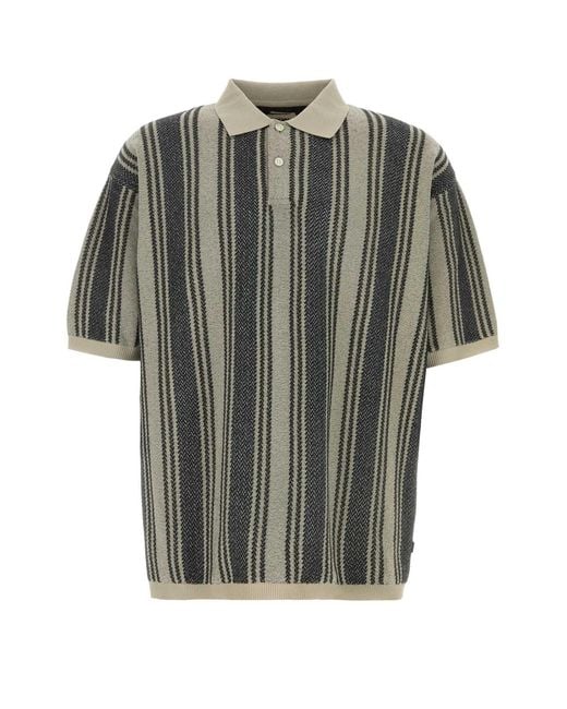 Nanamica Gray Embroidered Knit Polo Shirt