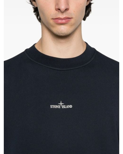 Stone Island Blue 'Cotton' Sweatshirt for men