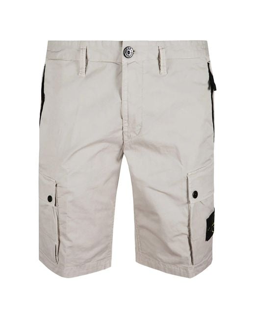 Stone Island Gray Bermuda Slim