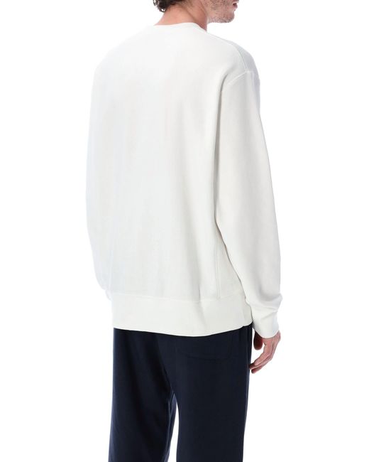 Champion White Crewneck Sweatshirt With Logo