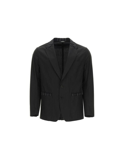Dolce & Gabbana Black Deconstructed Tailored Jacket for men