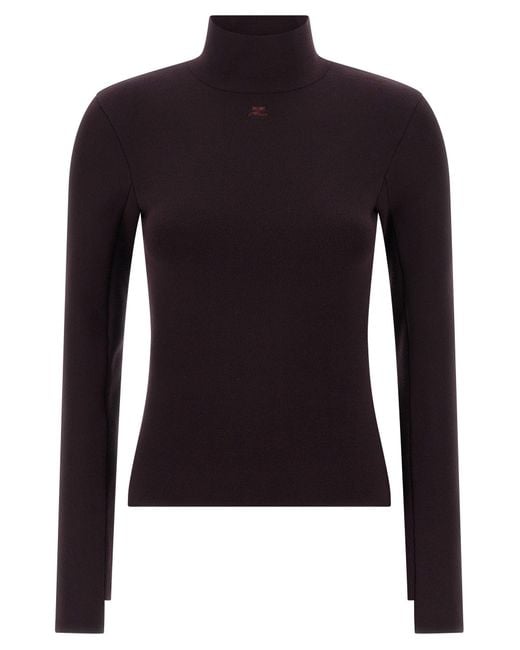Courreges Blue Interlock Viscose Sweater