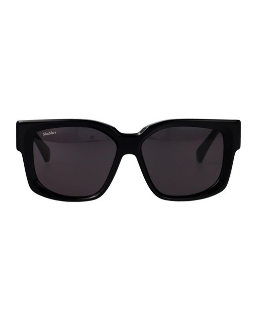 Max Mara Black Nero Lucido Fumo Acetate Sunglasses