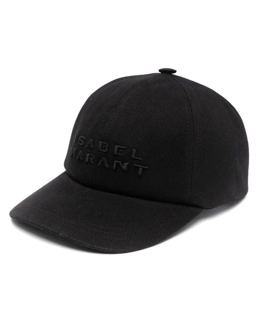 Isabel Marant Black Tyron Sticker Baseballkappe