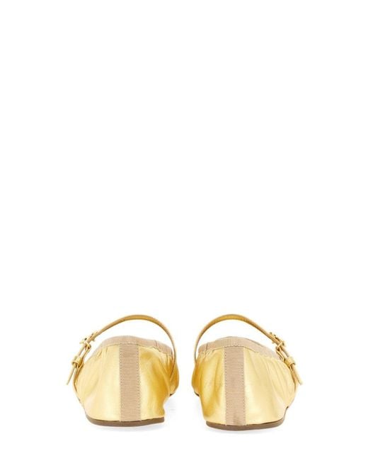 Dolce & Gabbana Natural Mordoru00C9 Nappa Ballerina