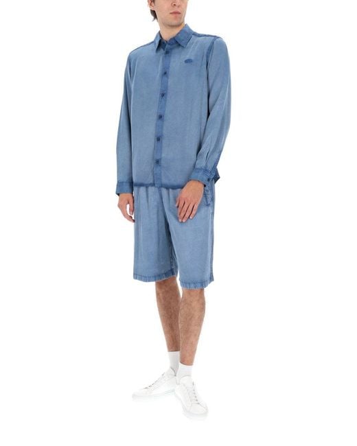 DIESEL Blue Regular Solid Shirt for men