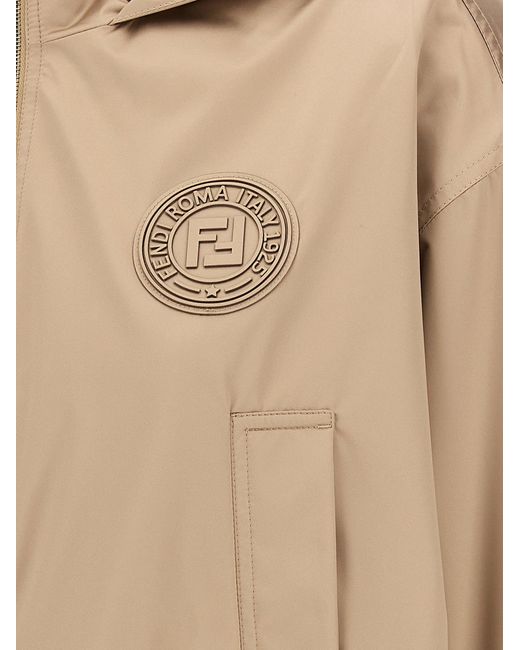 Fendi ' Stamp 1925' Anorak in het Natural